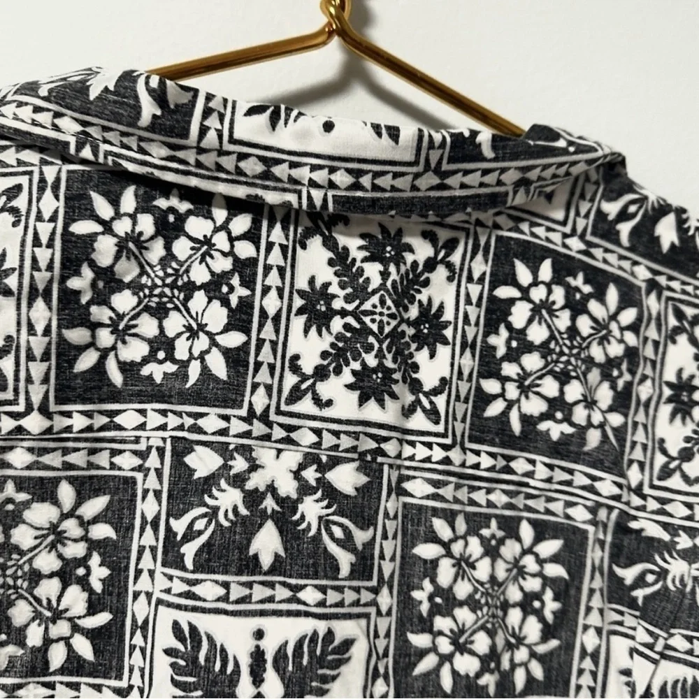 Vintage Rai Nani Black White Button Down Hawaiian Shirt Men’s Size 2XL Vacation